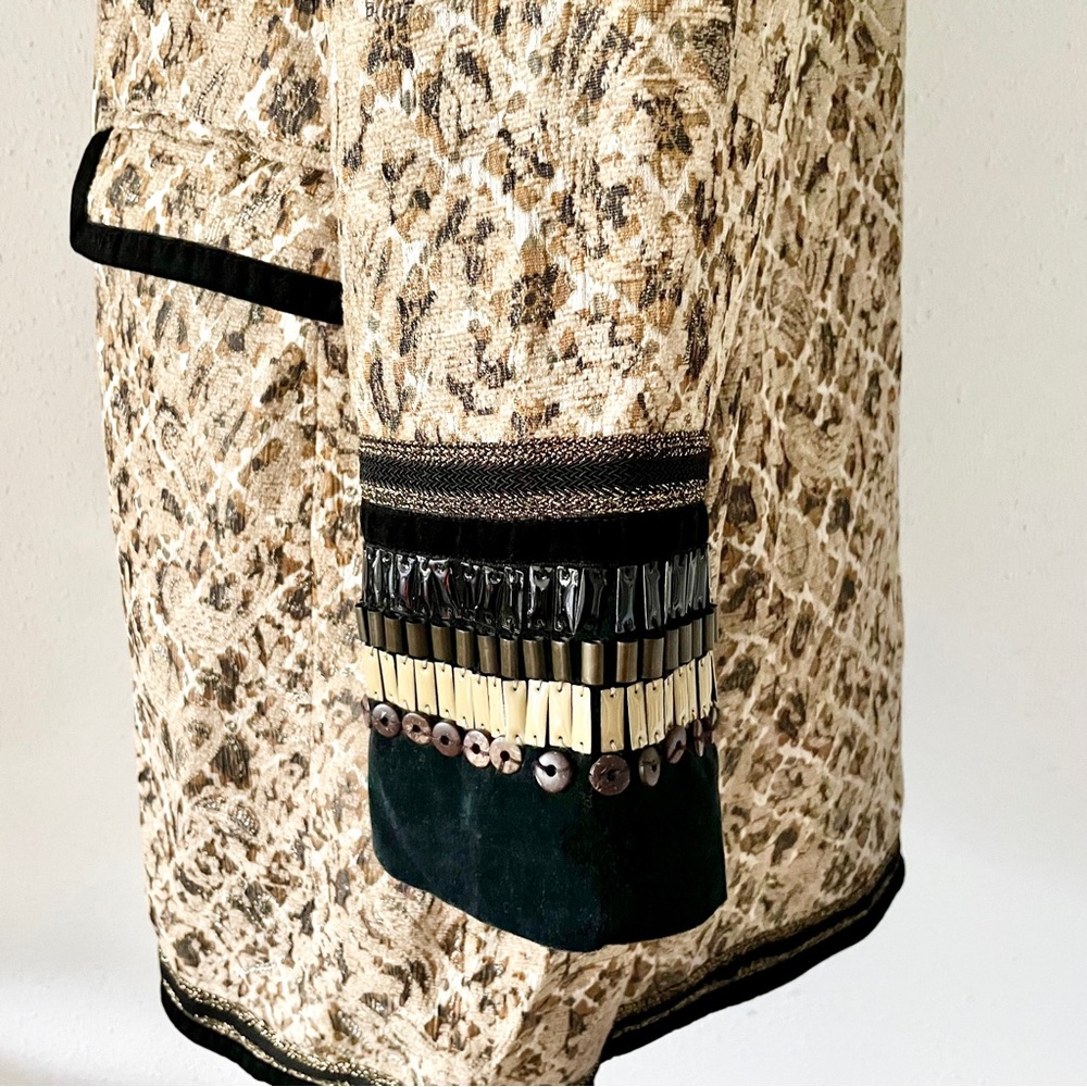 Chico's Artisan Adele Jacket Embroidered Gold/Bla… - image 8